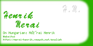 henrik merai business card